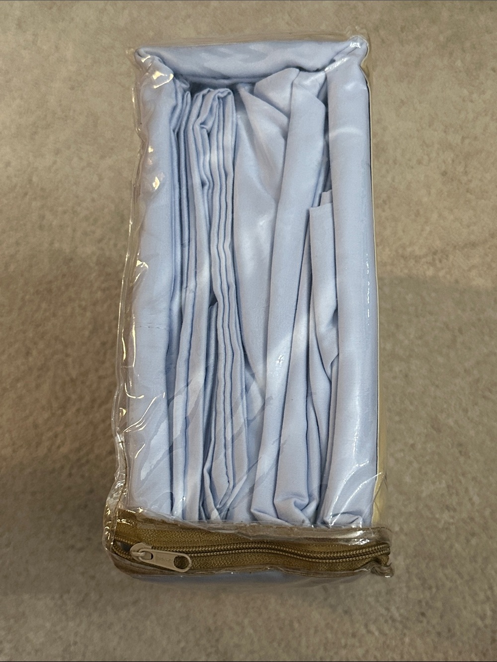 NWT RLL Monogram King Sheet Set in Light Blue - Picture 2 of 4
